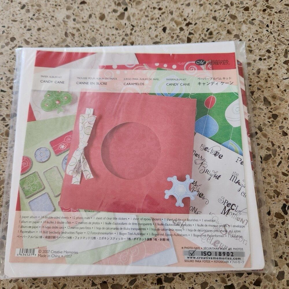 Creative Memories Candy Cane Paper Album Kit 2007 Holiday Christmas Scrapbooking
